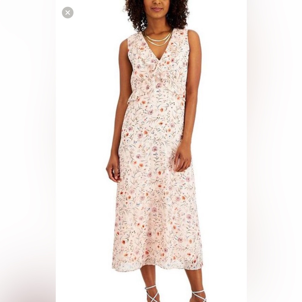 INC Spring/Summer Ruffle Floral Print Sheath Dress Sz 8 NWT